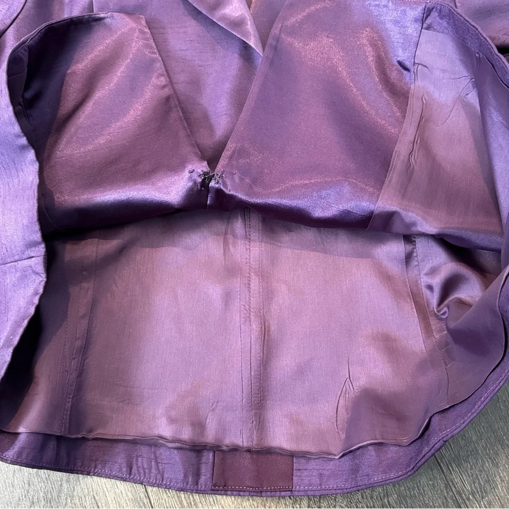 Cachet Rich Purple Blazer‎ with Decorative Cuffs